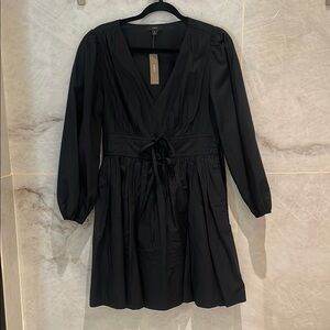 J. Crew Gray Long Sleeve V-Neck Dress